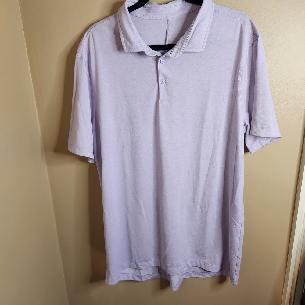 Lululemon Mens Tech Pique Polo Serene Blue Shirt XL